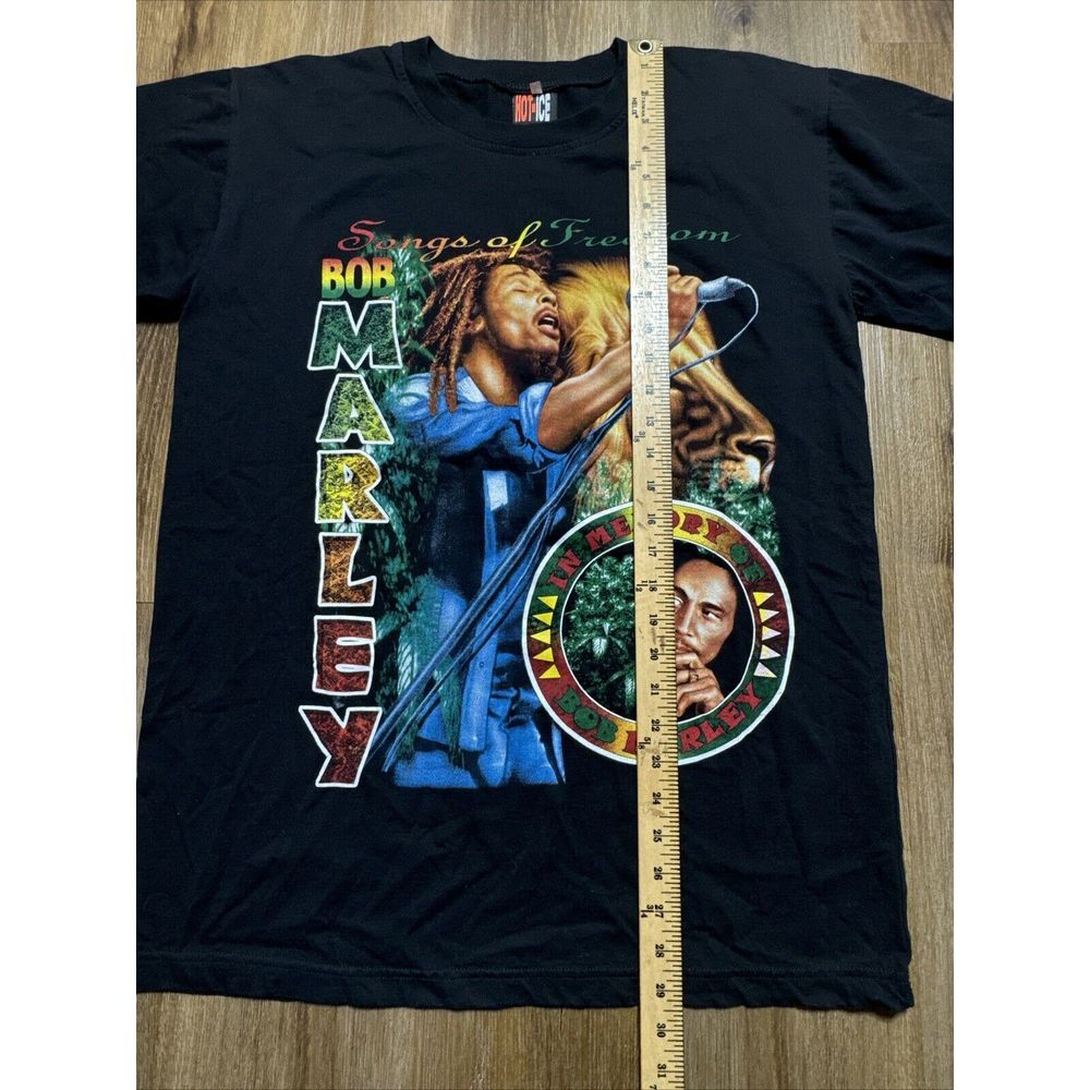 Vintage Bob Marley Shirt Mens LARGE HOT ICE In Memory Reggae Legend 90s Tee - Picture 6 of 8